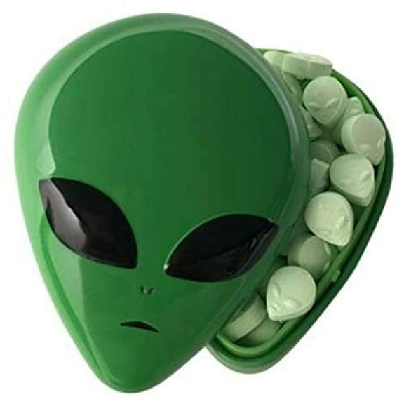 Boston America Halloween Alien Head Sours Green Apple Flavor Collectible 1 Ounce Candy Tin