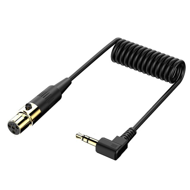 Cable Auxiliar de 3,5 mm A XLR en Ángulo Recto Cable de Micrófono de 3,5 mm A XLR en Ángulo de 90 Grados para Amplificador de Micrófono de Computadora Portátil de 4