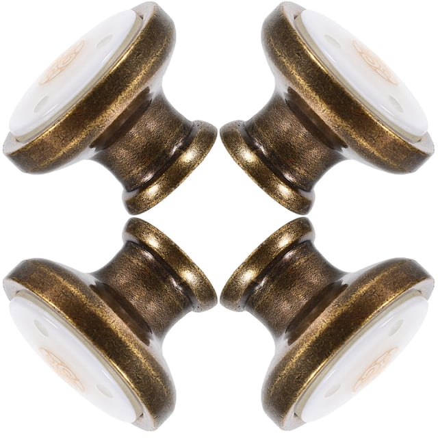 IFANLANDOR 4Pcs Kitchen Cabinet Hardware Cabinet Knobs Zinc Alloy Dark Brown for Homeowners