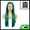 Blackish Green, variant on Unique Bargains Lace Front Wigs for Women 24" Dark Blue Long Straight Hair with Wig Cap