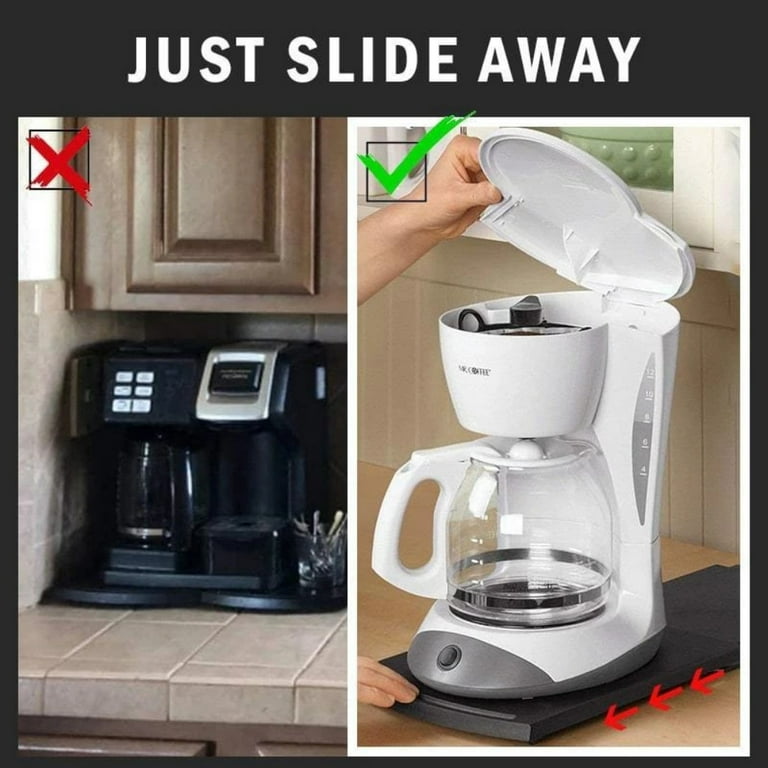 Kitchen Caddy Sliding Coffee Tray Mat, Under Cabinet Appliance Coffee Maker  Toaster Countertop Storage Moving Slider - Base sliding shelf With Smooth  Rolling Wh…