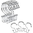 thumbnail image 1 of Shower Curtain Rings, OEH Shower Curtain Hooks, Rust-Resistant Metal Shower Hooks for Curtain, Double Glide Shower Curtain Hooks for Bathroom Shower Curtain & Shower Liner, Set of 12, Chrome, 1 of 6