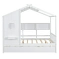thumbnail image 4 of Bellemave Full Size House Bed with Trundle, Full Bed Frame with Storage Bookshelves, Wood House Bed with Roof, White, 4 of 9
