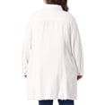 thumbnail image 4 of DARING DIVA Women's Plus Jeans Long Sleeve Long Denim Jackets 3X White, 4 of 6