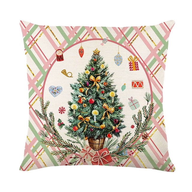 Fundas de almohada navideñas de 18 x 18 pulgadas con diseño de cascanueces rosa, juego de 4