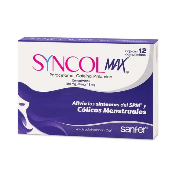 Comprimidos Syncol Max 12 pzas