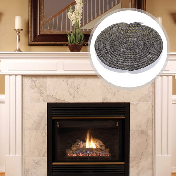 WRITWAA Grey Fiberglass Stove Door Gasket Rope Flat Seal for Wood Stove Fireplaces Easy to Install