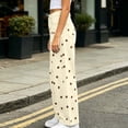 thumbnail image 5 of ClodeEU Women's High Waist Polka Dot Print Denim Pants,Casual Loose Jean Trousers ,Women's Plus XL, 5 of 6
