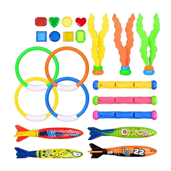 22 Piezas de Juguetes de Buceo de Plástico Sunnimix Juegos Acuáticos de Verano