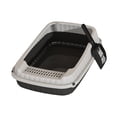 thumbnail image 3 of Caja de arena de gato de gato abierta para el baño para animales pequeños gatos pequeños medianos grandes negro, 3 of 8