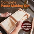 thumbnail image 2 of Chitarra Pasta Maker with Rolling Pin by Verve CULTURE, Traditional Italian Pasta Maker Machine with Pasta Roller, Noodle Maker, 14” X 8” X 3” Board, 9.5'' x 1”Rolling Pin, 2 of 7