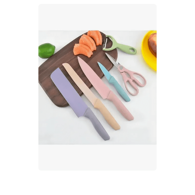 Juego Set Cuchillos Xtellar Cocina X 10Piezas Colores
