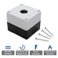 thumbnail image 5 of Shopcorp - Push Button Switch Control Station Box - 22mm Single Push Button Hole, Dustproof and Waterproof, 1NO or 1NC, Abs Material, JL-BX1 Model (Black and White), 5 of 6