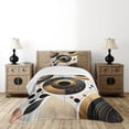 thumbnail image 4 of Ambesonne Modern Quilted Bedspread Set 2 Pcs, Mid Century Art Rounds Space, Twin Size, Pale Coffee Dark Grey, 4 of 4