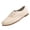 Fashion Shoes - Beige, variant on Oxfords for Women Closed Toe Almond Front Slip On Sneakers Smooth Faux Leather Laceless Eyelet Detail Minimalist Classic Walking Shoes for Outdoor Travel