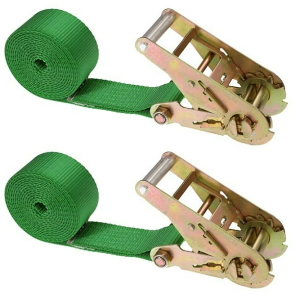 2" x 20' Green Endless Ratchet Strap - No Hooks - 2 Pack