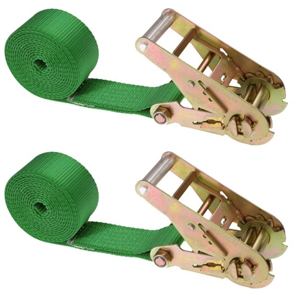 2" x 20' Green Endless Ratchet Strap No Hooks 2 Pack