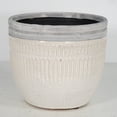 thumbnail image 1 of White With Gray Border Planter, 1 of 1