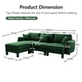 thumbnail image 5 of Newest Boucle Fabric Convertible L Shape Sectional 3-seater Sofa Couch,Distinctive Shell-shaped Armrests,Removable Ottoman,Cylindrical Legs Wrapped,Self-fabric,Green Color, 5 of 16