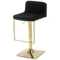 thumbnail image 4 of Swivel Velvet Bar Stool, Modern Adjustable Counter Height Bar Chair with Back and Golden Footrest, Upholstered Kitchen Island Bar Chairs for Living Room, Dining Room, Kitchen, Office, Black, 4 of 7