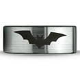 thumbnail image 2 of Tungsten Bat Spread Wings Band Ring 8mm Men Women Comfort Fit Brushed Gray Flat Cut Black Polished, 2 of 4