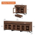 thumbnail image 6 of WAMPAT Modern TV Stand with Glass Doors for 110 inch TVs, 3 in 1 Entertainment Center Console with 3 Drawers and Metal Base for Living Room, Bedroom, Brown, 6 of 11