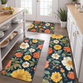 thumbnail image 2 of Pioneer Flower Floral Print Pattern Kitchen Rugs Sets Of 3,Kitchen Runner Rugs Non Skid Washable,Decorative Kitchen Floor Mats for Kitchen,Sink,Laundry,17"x30"+ 17"x47" + 17"x59", 2 of 6