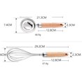 thumbnail image 3 of 12" Whisk with Wood Handle - Whisk head with Wood Handle - Whisk for Pancake Batter, Eggs and Egg Whites, Cake Mix, Blending, Gravy and Sauces Whisk (Whisks Egg Separator), 3 of 7