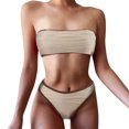 thumbnail image 2 of IDALL Bikini Sets Bathing Suit Womens High Cut Bikini Set Cutout High Waisted Swimsuits Backless 2 Piece Bathing Suits High Waisted Bikini Sets Micro Bikini Beige XL, 2 of 8