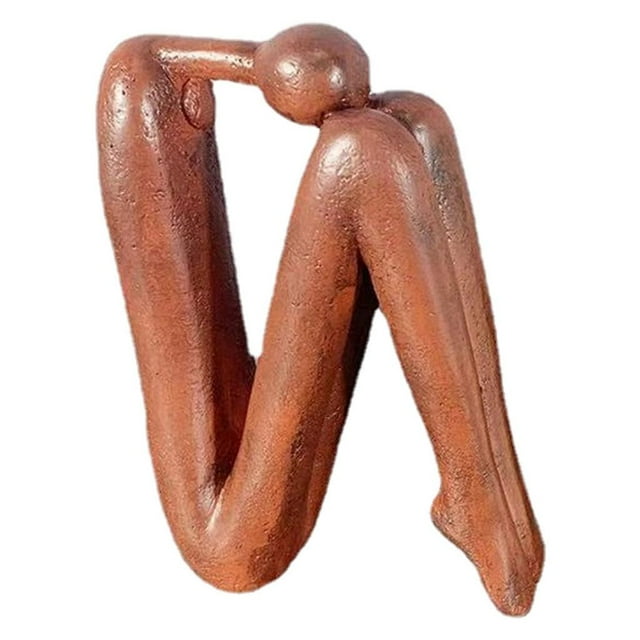 Figura de personaje humano, estatua de mesa, decoración, artesanía abstracta marrón
