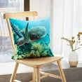 thumbnail image 5 of LALILO Throw Pillow Covers Green Sea Turtle Turtle Sea Marine Life Cushion Cover 18" x 18", 2911 Pack, 5 of 6
