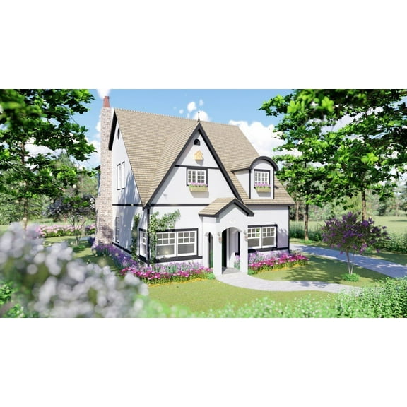 861-60120: Small & affordable English cottage 3 Bed, 3 Bath Luxury Home Plan, 2474 Sq Ft: Full Blueprints with License to Build by Home Plan Marketplace - Lesuto