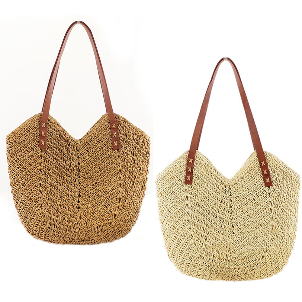 Multitype Lady Bohemian Summer Beach Bag Handbag Handmade Woven Rattan Straw Bag 