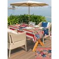 thumbnail image 5 of Outdoor Tablecloth with Umbrella Hole for Patio/Picnic/Party/Camping, 4th of July Waterproof Table Cloth Rectangle Table Cover Washable, Blue Stars Green Leaves Red Striped Independence (52"x 70"), 5 of 8