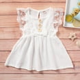 thumbnail image 3 of AMERTEER Robe d'Été Sans Manches en Coton et Lin pour Bébé Fille Robe Décontractée à Bords en Dentelle Robe Nœud, 3 of 7
