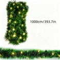thumbnail image 3 of 33 FT Christmas Garland with Lights Battery Operated Pre-Lit Faux Fur Berry Garland String Warm White LED for Staircase Mantel Window Door Holiday Party Home Decor, 3 of 9