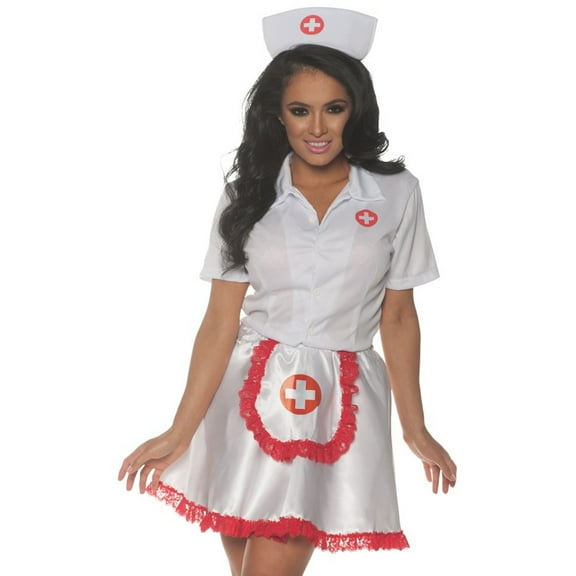 UnderWraps Women's Satin Nurse Skirt Costume Set Small 4-6