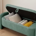 thumbnail image 4 of Triple Tree Oval Polyester Ottoman Indoor Bench with Spacious Storage, Green, 4 of 7