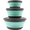 thumbnail image 1 of 3 PCs Food Grade Silicone Collapsible Bowl Lunch Box - Expandable Food Storage Containers Set -Silicone Salad Bowl with Lid Portable, 1 of 7