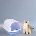thumbnail image 4 of Caja de arena para gatos con capucha, orinal cerrado, bandeja de arena para mascotas y profunda para perros pequeños y medianos, animales , Azul Fernando Bandeja de arena para gatos, 4 of 4
