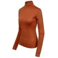 thumbnail image 3 of MixMatchy Women's Long Sleeve Turtleneck Lightweight Pullover Slim Fit Top, 3 of 4