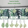 thumbnail image 4 of Dbuoem 12 Pcs Leaf Shower Curtain Hooks Shower Curtain Hangers Metal Shower Curtain Rings for Bathroom Decoration, 4 of 8