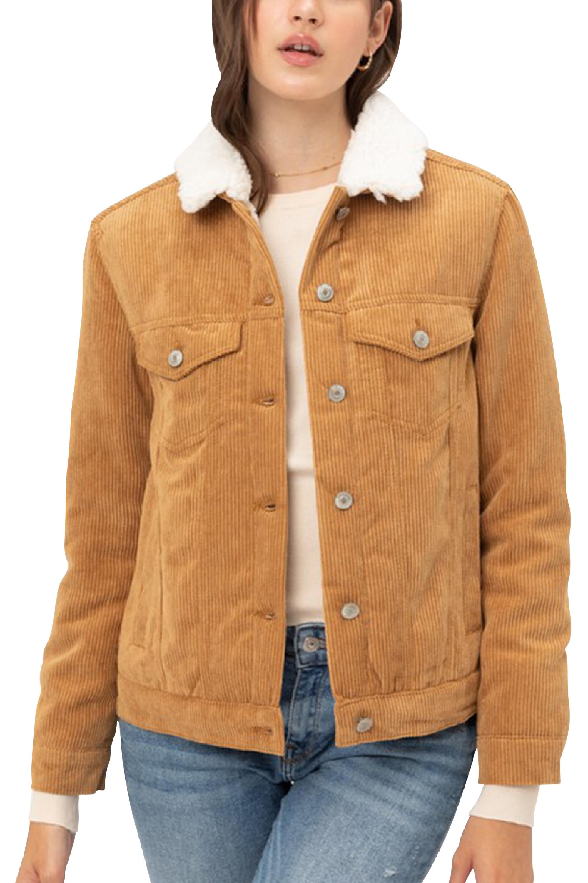 womens corduroy sherpa lined jacket