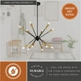 thumbnail image 5 of Ellis 12L Black and Brass Sputnik Mid-Century Modern Pendant Light, 5 of 13