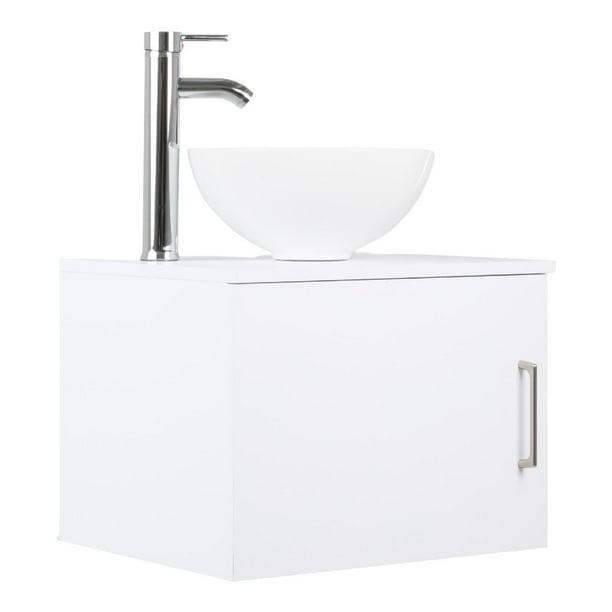 Gabinete Para Baño KingsHouse Mueble Lavamanos Ovalín y Monomando Fibra de Madera MFC blanco