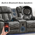 thumbnail image 5 of Zero Gravity Power Recliner Sofa Sets with Bass Speaker,Wireless Charger,LED Light Reclining Living Room Furniture Sets, 5 of 7