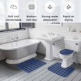 thumbnail image 5 of Navy Blue Striped Bath Mat 3 Piece Bathroom Rug Set, Modern Abstract Art Geometric Stripes Non Slip Bath Rug Contour Mat and Toilet Lid Cover, Absorbent Shower Mats Soft Bath Rugs and Mats Sets, 5 of 8