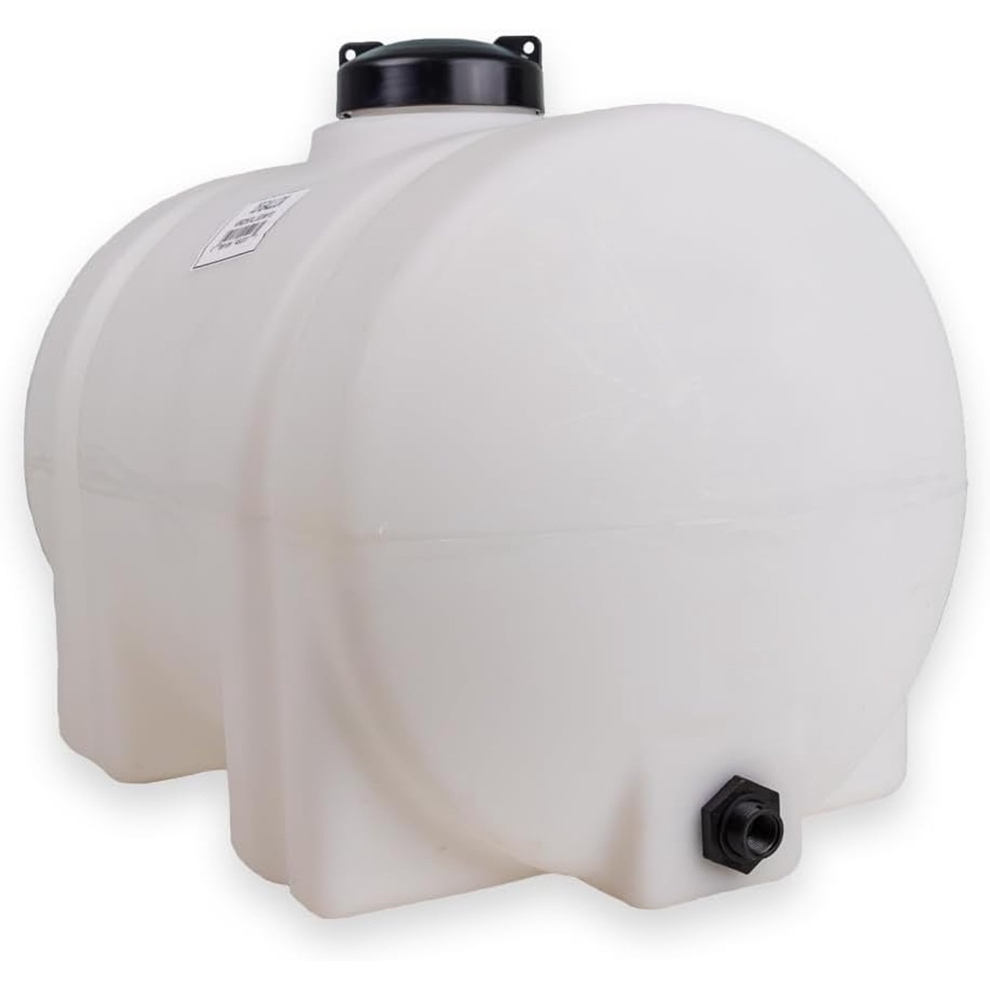 Norwesco 35 Gallon Horizontal Storage Tank w/ Legs, White Poly Liquid Container