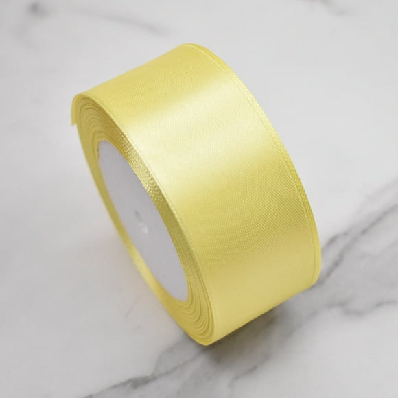 suxuMhao Satin Ribbon Set - 3 Rolls 1.5 Inch Ribbon (1.57IN × 25yd), Premium Polyester Gift Ribbon for Gift Wrapping & Flower Bouquet, Versatile Satin Ribbons for Craft Decorations,Light Yellow