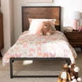thumbnail image 4 of Baxton Studio Santa Rustic Industrial Black Finished Metal Coco Brown Wood Platform Bed, Multiple Colors, 4 of 4